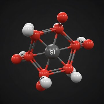 Silicon-Based Molecule Model with Atomic Structure.