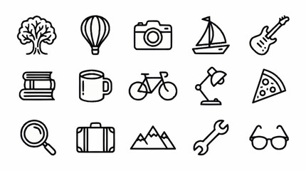 Minimalist Line Art Icons Collection for Various Themes. © Faiz