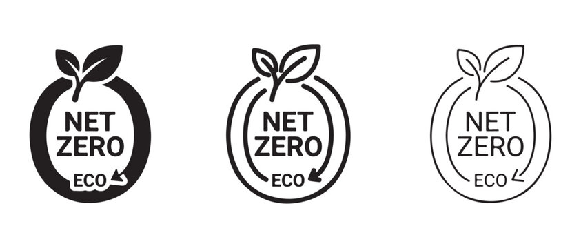 Net zero eco logo designs with leaf  eco friendly carbon neutral concept  sustainable environmental symbol