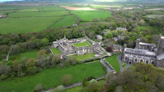 Aerial Video St davids cathedral. St Davids Cathedral (Welsh: Eglwys Gadeiriol Tyddewi) is a Church in Wales cathedral situated in St Davids, Britain's smallest city,[1] in the county of Pembrokeshire