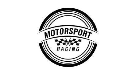 Fototapeta premium Motorsport Racing Logo Black and White Racing Emblem