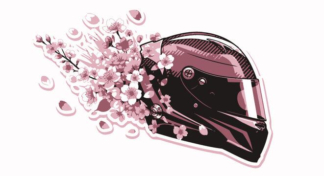 Motorcycle Helmet with Cherry Blossoms Biker Safety Gear