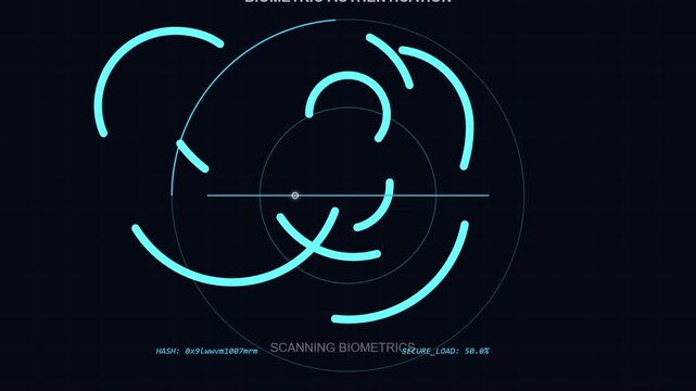 Digital Biometric Security Scanning Interface with HUD Loading Graphic