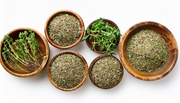 Isolated Thyme Herb Assortment