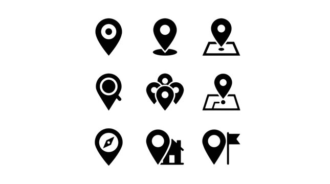 Black location icons on white background.