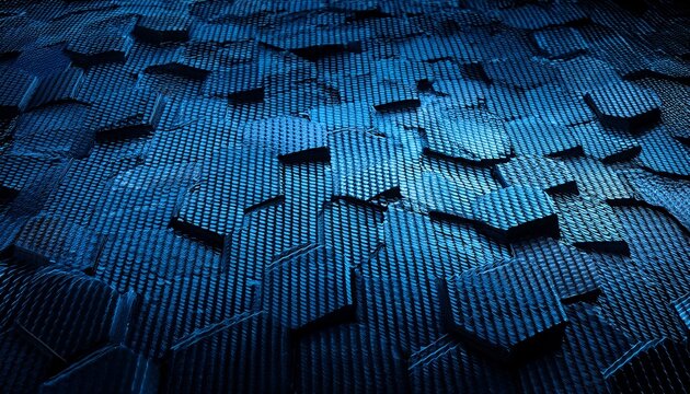 Blue Honeycomb Carbon Fiber Background Black Texture