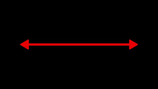 Double side red arrow icon animation, distance concept double side, Transparent background.