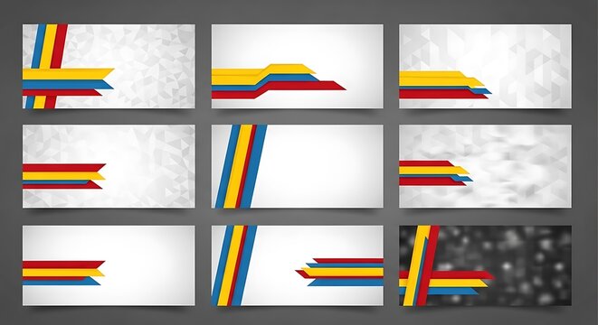 Colorful Stripes on White Background with Abstract Design.