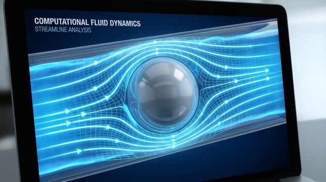 Computational Fluid Dynamics Streamlines Around Sphere