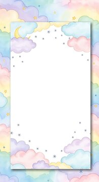 Colorful Watercolor Background Frame for Creative Design.