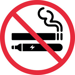 No smoking and vaping vector sign, forbidden cigarette and electronic vape icon for Adobe Stock design © Mst