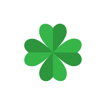 Four leaf clover icon flat graphic