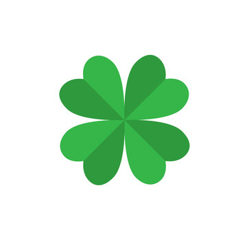 Four leaf clover icon in flat style