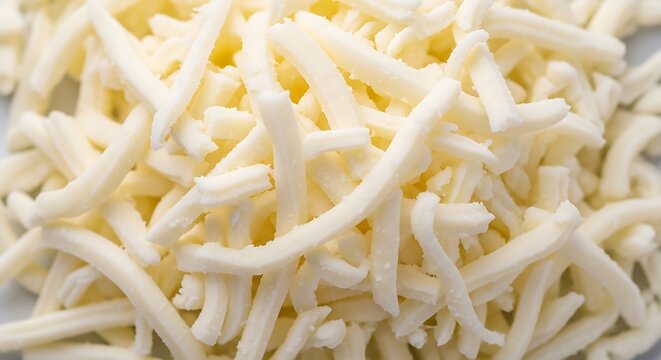Close-up of Fresh Shredded Cheese for Cooking and Recipes.