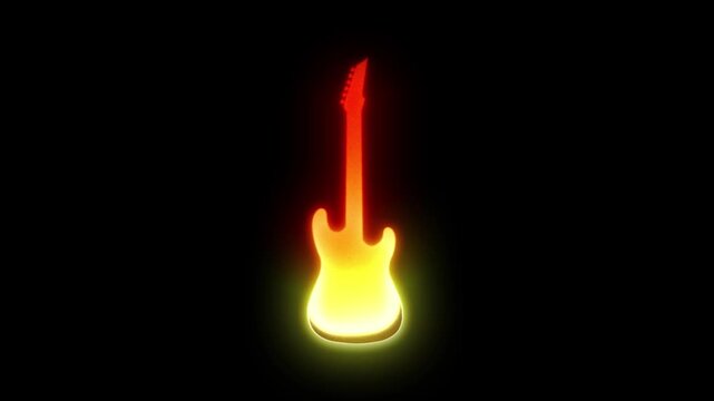 A thermal-style electric guitar silhouette glowing from red to white-hot. A vibrant, abstract representation of high-energy music, sonic power, and raw passion, perfect for modern audio-themed creativ