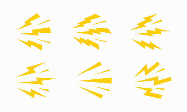 Abstract yellow lightning burst emanating from center, dynamic explosive effect, concept of speed and energy, vibrant graphic design element for impact visuals.