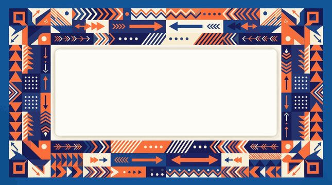 Vibrant Aztec pattern frame design.