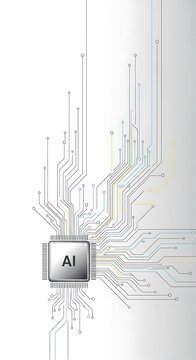 Futuristic Artificial Intelligence Technology Circuit Board.