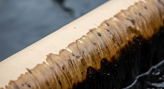 Close-up of a woodworking lathe with wood shavings.