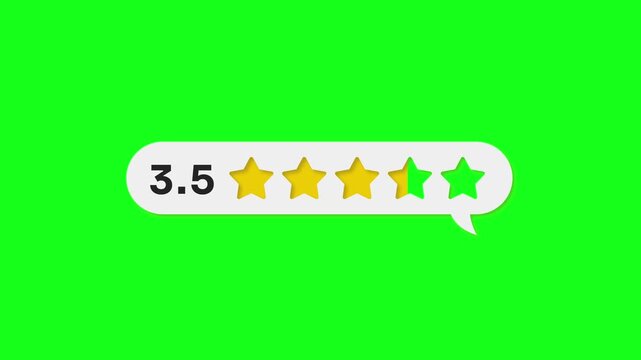 4.0 Star Rating Icon on Green Screen for Customer Feedback