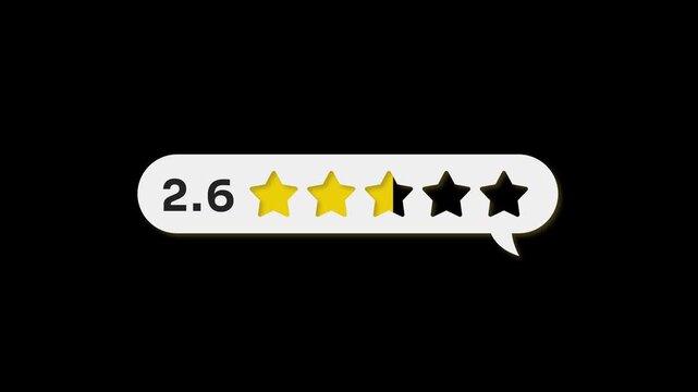 Digital 3.0 Star Customer Review Score on Black Background