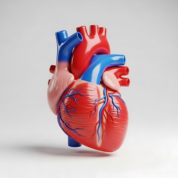 Detailed Anatomical Model of Human Heart with Vessels.