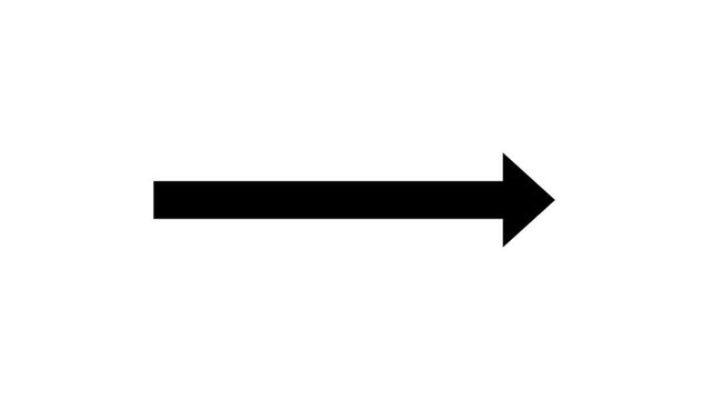 Black Right Arrow Icon Isolated on Light Background, Simple Direction Pointer Symbol, Navigation Sign, Forward Movement Indicator,