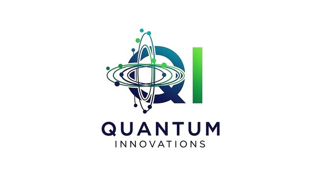 Quantum Innovations Technology Logo Design for Scientific Advancement.