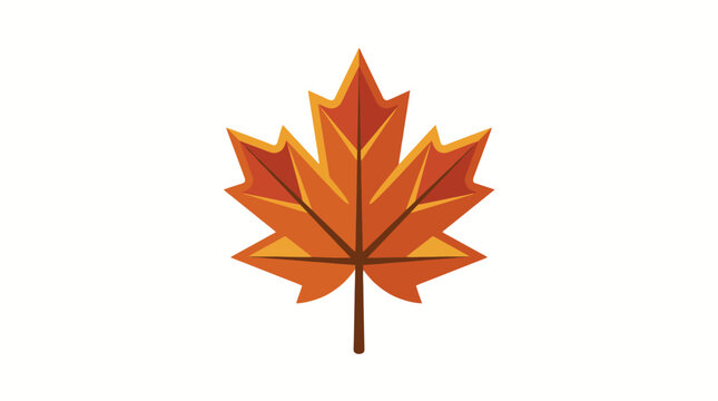 Autumn leaf symbol representing fall foliage transformation and seasonal change a natural element in warm gradient colors with distinct pointed lobes and a visible stem conveying crisp weather