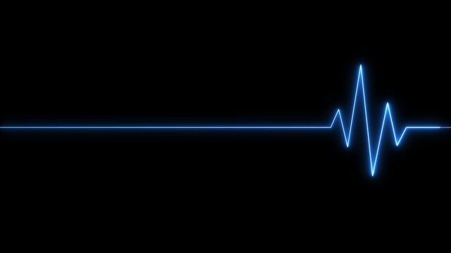 EKG 60 BPM Loop Screen, Red w/ Grid. Heart rate monitor / electrocardiogram (EKG or ECG) loop beeping at 60 beats per minute for screen savers or computer monitor displays,
