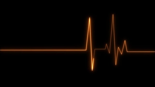 Glowing ECG Heartbeat Line On Futuristic Blue Grid Background. electrocardiogram (ECG) line, symbolizing health, vitality, and medical care on a dark backgroun