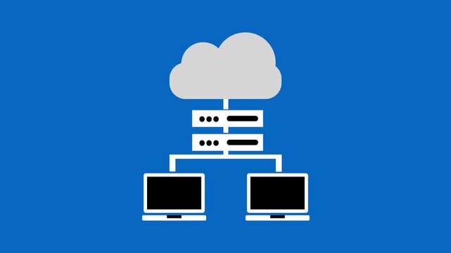 Minimalist proxy server icon with two connected computer nodes and a shield symbol, representing secure network routing and internet privacy. Simple line art design isolated on a white background,