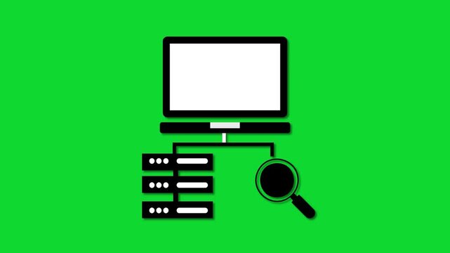 Clean network monitoring icon featuring connected nodes with an eye and signal lines, symbolizing real-time tracking, traffic analysis, system surveillance, connectivity control,