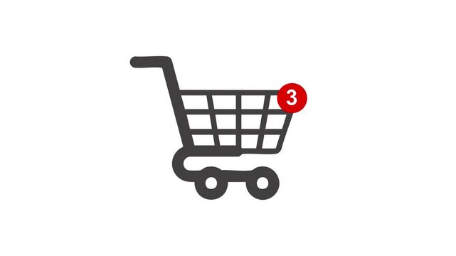 animated add to cart icon. Perfect for website, digital, online, computer, animation, technology, internet, retail, store, marketing
