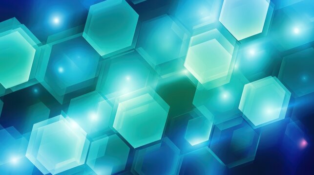 Abstract blue and green hexagon pattern