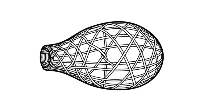 Wicker Fish Trap Vector Illustration