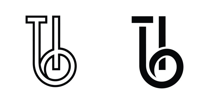 Minimalist Letter TB Monogram Logo Design in Black and White