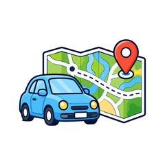Naklejka premium Road Trip Navigation