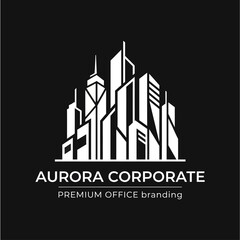 Obraz premium Luxury city skyline skyscraper logo for premium corporate branding