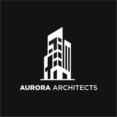 Fototapeta premium Architectural skyscraper building line logo design for property developer