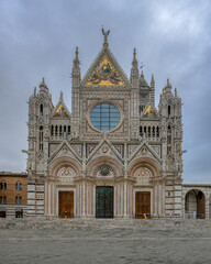 Obraz premium Siena, Italy- 14th April 2026 - A view of the Siena Cathedral or Duomo di Siena