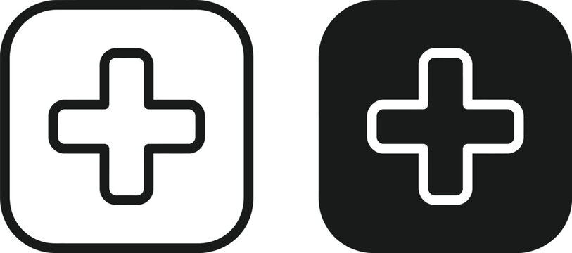 Plus symbol add interface button icons with interface positive increase navigation software development