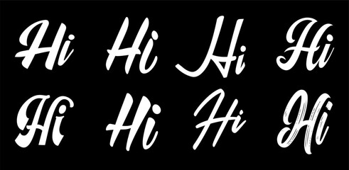Hi Handwritten Typography Vector Collection with Modern Script Lettering Styles © sojibadnan354