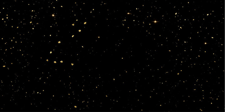 Falling Snowflakes on Black Background with Glowing Blue Starfield Under a Dark Winter Galaxy Night Sky Abstract Christmas Space Texture