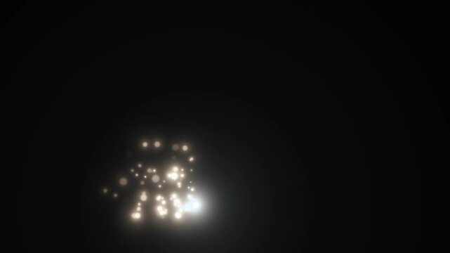 Glowing twinkling glitter particles FX, fairy dust wand glitter trail transition, magic sparkles glitter line  lights, magical shape lights on black screen background, 2D flat overlay, 4k loop