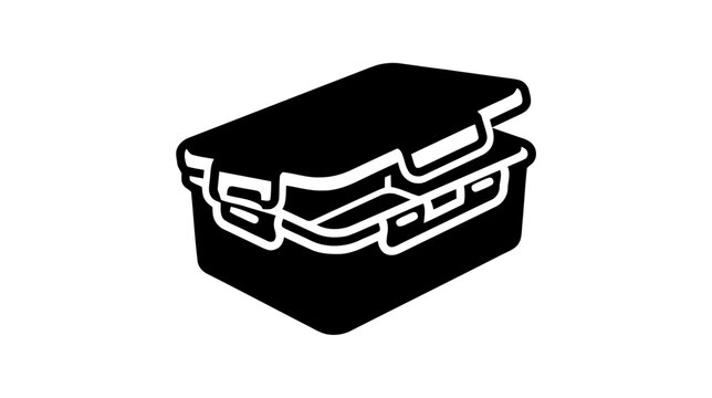 Vector illustration of lunch box icon, food container for meal storage, vector illustration on a transparent background