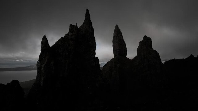 Timelapse of Old Man of Storr on Isle of Skye, Scotland