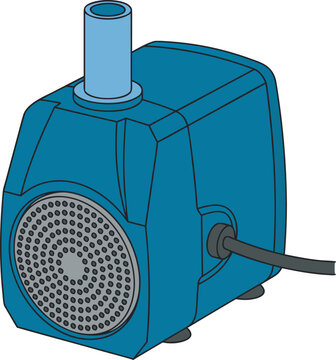 Hydroponic Submersible Water Pump for Nutrient Circulation Editable Vector Illustration