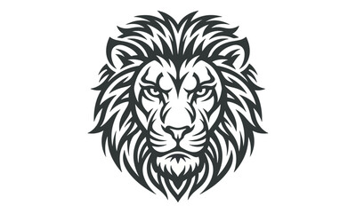 Obraz premium Lion Head Tribal Mascot Illustration on White