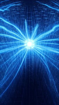 Cybersecurity Digital Network Blue Data Protection Secure System Online Defense with Abstract Data Stream Glowing Digital Sphere in Blue Matrix Background for SEO Searchable URL Friendly Use